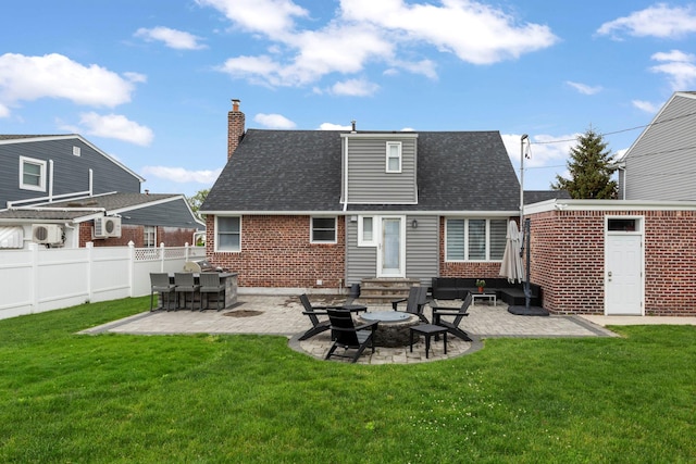 1696 Coral Rd, East Meadow, NY 11554 - back of house featuring entry steps, a patio, and brick siding