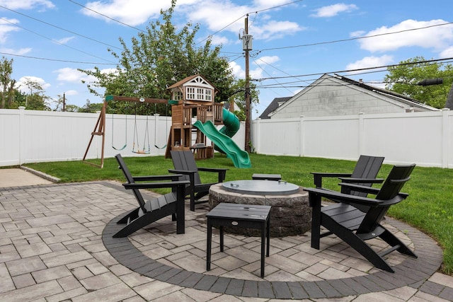 1696 Coral Rd, East Meadow, NY 11554 - view of patio / terrace with a playground