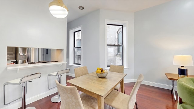 2611 Frederick Douglass Blvd Unit 5D, New York Manhattan, NY 10030 - dining room with dark wood finished floors and baseboards