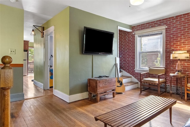 230 Pennyfield Ave, Bronx, NY 10465 - living room with hardwood / wood-style flooring and baseboards
