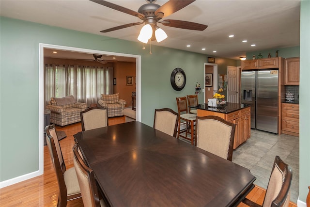 57 Decker Dr, Washingtonville, NY 10992 - dining space with ceiling fan and recessed lighting