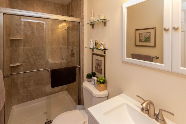 57 Decker Dr, Washingtonville, NY 10992 - bathroom featuring toilet, vanity, and a shower stall