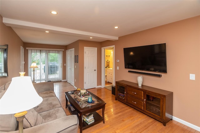 57 Decker Dr, Washingtonville, NY 10992 - living area featuring light wood finished floors, baseboards, and recessed lighting