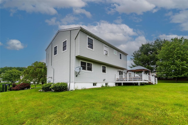 57 Decker Dr, Washingtonville, NY 10992 - back of house with a yard, a gazebo, and a deck