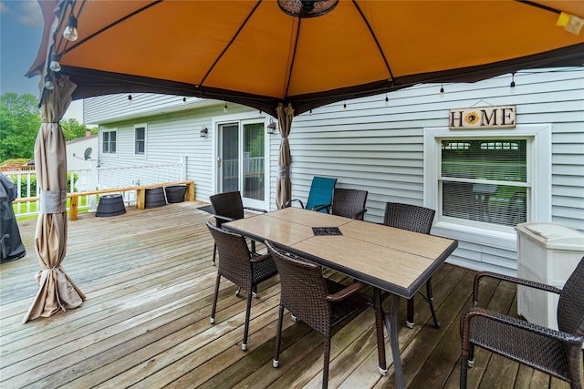 57 Decker Dr, Washingtonville, NY 10992 - wooden terrace with a gazebo and outdoor dining space