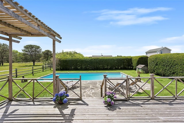 140AND144 Damascus Rd, East Quogue, NY 11942 - view of pool featuring a deck and a fenced backyard