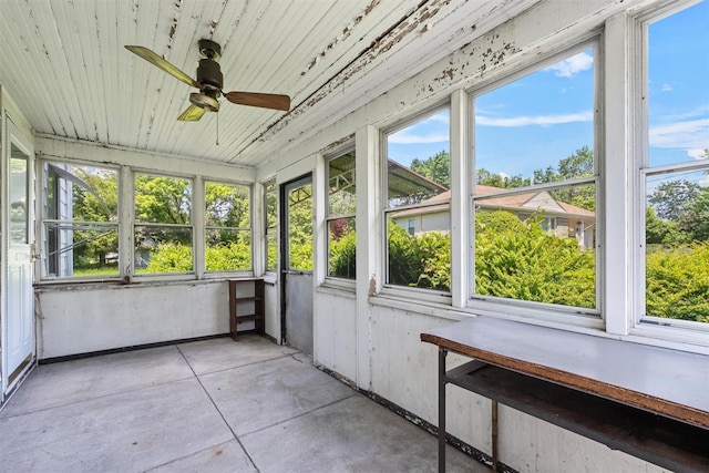 61 Spackenkill Rd, Poughkeepsie, NY 12603 - unfurnished sunroom featuring ceiling fan