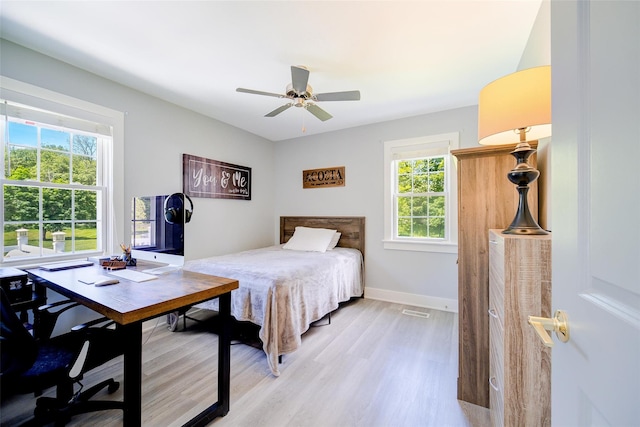 322 Noxon Rd, Poughkeepsie, NY 12603 - bedroom with multiple windows, light wood-style flooring, baseboards, and a desk