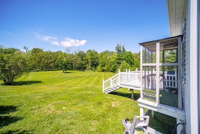 322 Noxon Rd, Poughkeepsie, NY 12603 - view of grassy yard with a wooden deck