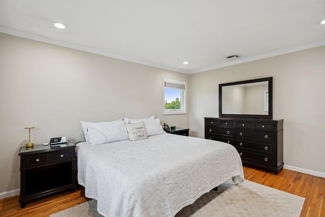 5 Coventry Rd, Syosset, NY 11791 - bedroom with light wood-style flooring, crown molding, baseboards, and recessed lighting