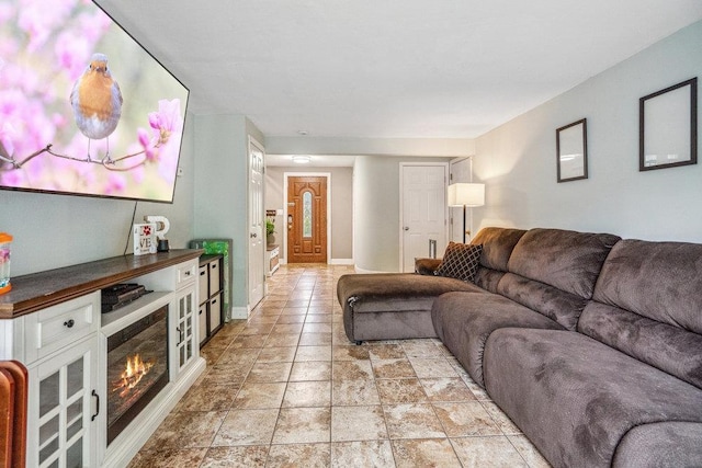 12 Pleasant Pl, Farmingville, NY 11738 - living room with light stone finish floors and baseboards
