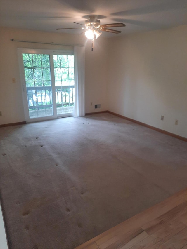 1502 Evergreen Ct, Highland Mills, NY 10930 - empty room with ceiling fan, baseboards, and light carpet