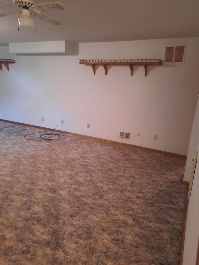 1502 Evergreen Ct, Highland Mills, NY 10930 - spare room featuring carpet floors, baseboards, and ceiling fan