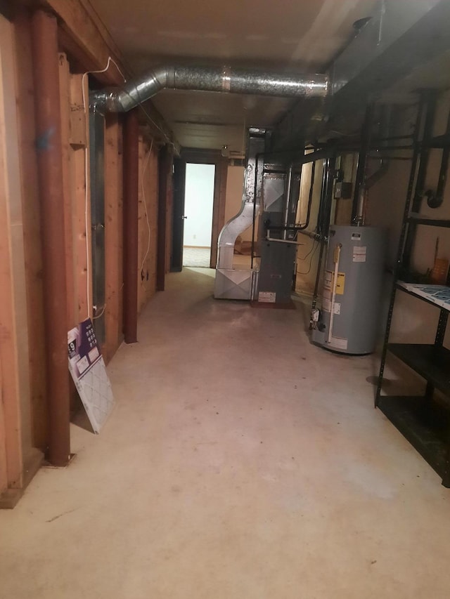 1502 Evergreen Ct, Highland Mills, NY 10930 - unfinished basement featuring water heater and heating unit