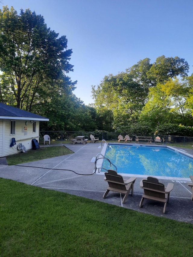 1502 Evergreen Ct, Highland Mills, NY 10930 - view of pool featuring a patio area and view of wooded area