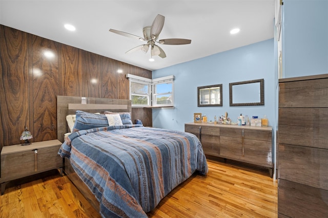 21 Westgate Rd, Massapequa Park, NY 11762 - bedroom featuring light wood-style floors, a ceiling fan, and recessed lighting
