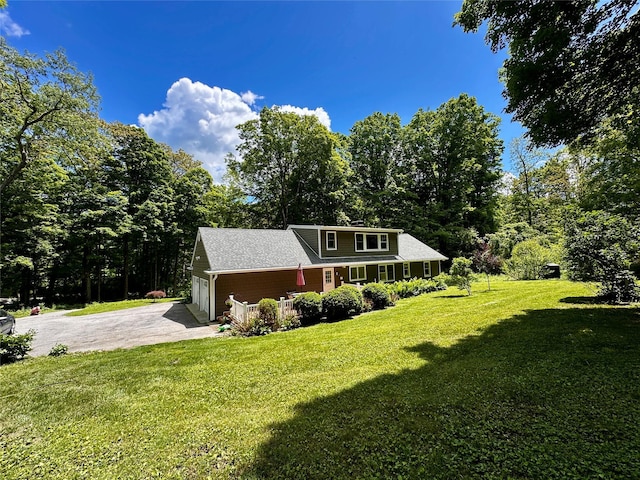 287 Hunns Lake Rd, Stanfordville, NY 12581 - view of front of home with a garage, a front yard, and asphalt driveway
