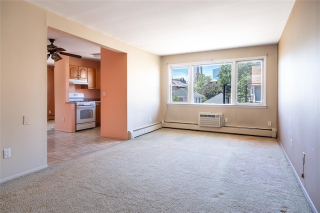 200 Centre Ave Unit 3B, New Rochelle, NY 10805 - spare room with baseboards, light colored carpet, and ceiling fan