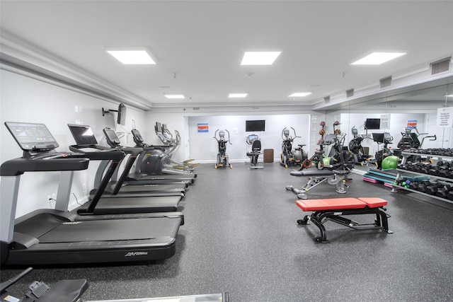 36 Bellefair Rd, Rye Brook, NY 10573 - exercise room with ornamental molding
