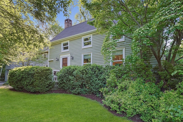 1 Lakeview Rd, South Salem, NY 10590 - view of front of property featuring a chimney and a front yard