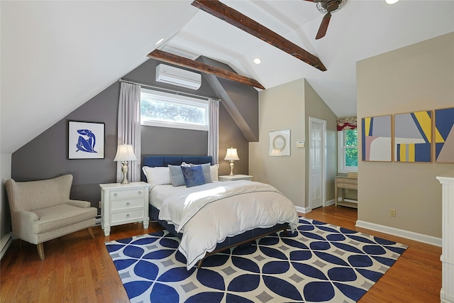 1 Lakeview Rd, South Salem, NY 10590 - bedroom with vaulted ceiling, wood finished floors, multiple windows, baseboards, and a ceiling fan