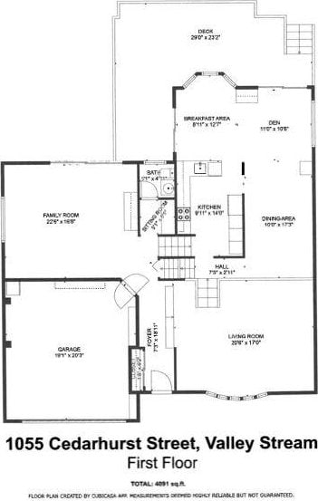 1055 Cedarhurst St, North Woodmere, NY 11581 - floor plan / room layout
