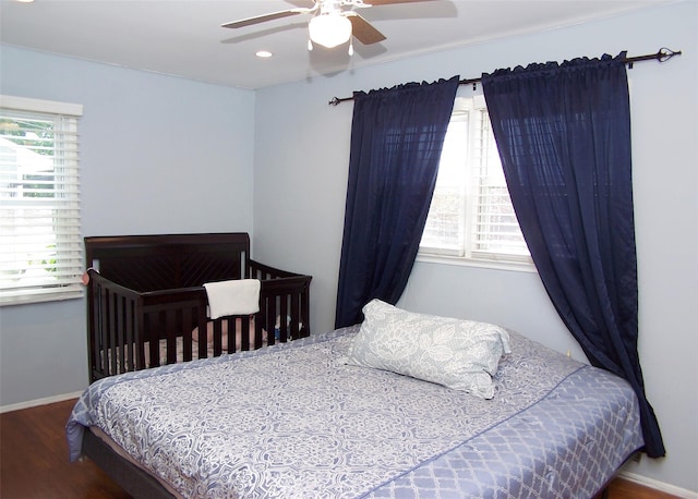 31 Saint Joseph Ave, Ronkonkoma, NY 11779 - bedroom with wood finished floors, recessed lighting, baseboards, and ceiling fan