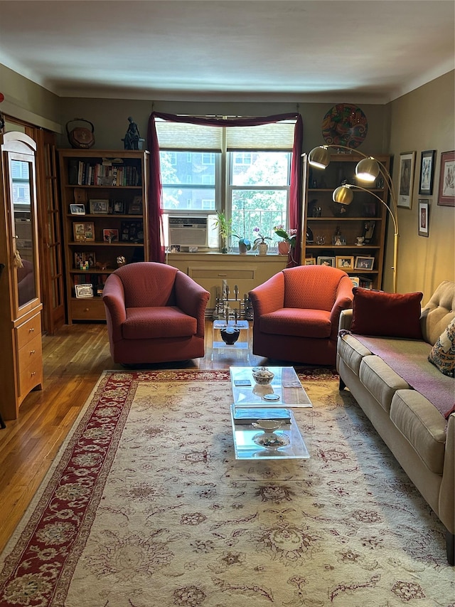 110-20 71st Ave Unit 411, Forest Hills, NY 11375 - living area with wood finished floors and cooling unit