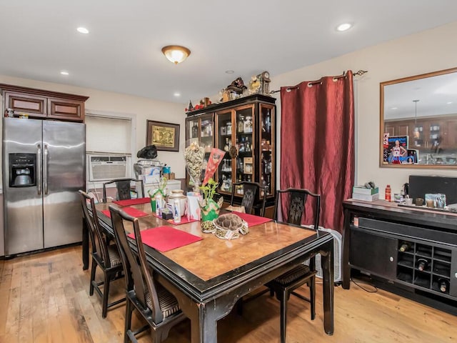 3333 Tiemann Ave, Bronx, NY 10469 - dining room featuring light wood finished floors, recessed lighting, and cooling unit