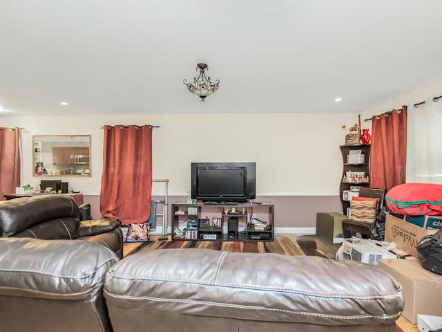 3333 Tiemann Ave, Bronx, NY 10469 - living area featuring wood finished floors and recessed lighting