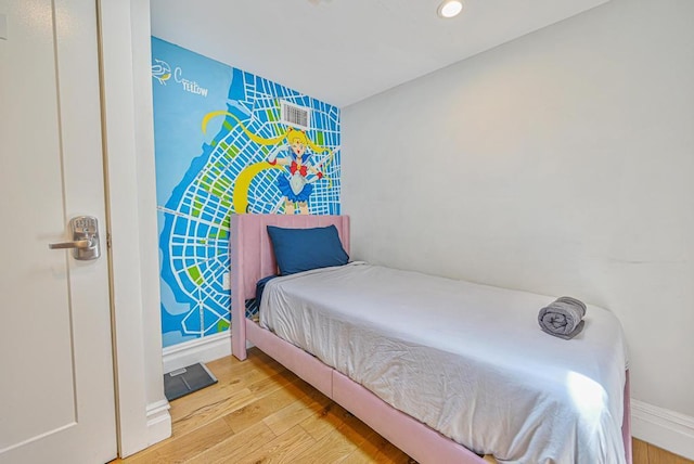 520 Meeker Ave, Brooklyn, NY 11222 - bedroom with wood finished floors, baseboards, and recessed lighting