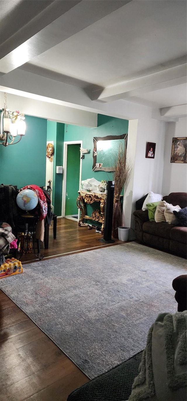 7 Metropolitan Oval Unit 5G, Bronx, NY 10462 - living area with wood finished floors and a chandelier