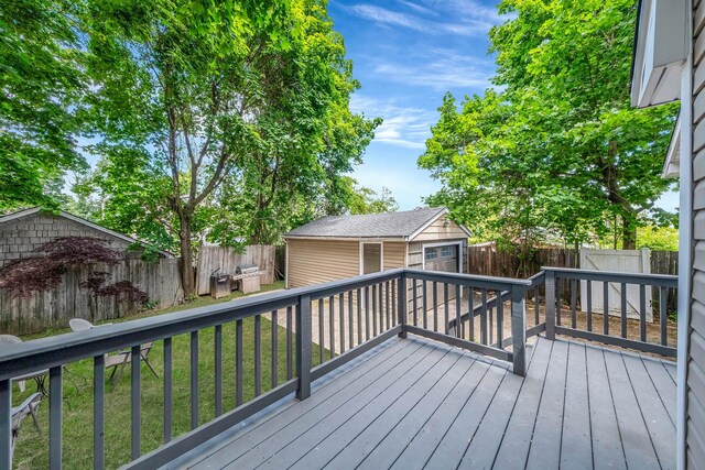 1 William St, Glen Cove, NY 11542 - wooden deck featuring an outbuilding
