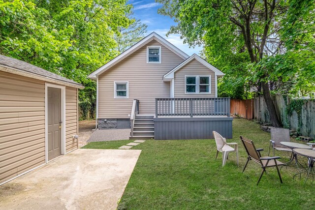 1 William St, Glen Cove, NY 11542 - back of house featuring a deck, a patio area, and an outdoor structure