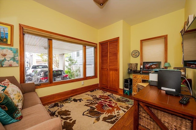 991 W Park Ave, Long Beach, NY 11561 - office with baseboards and wood finished floors