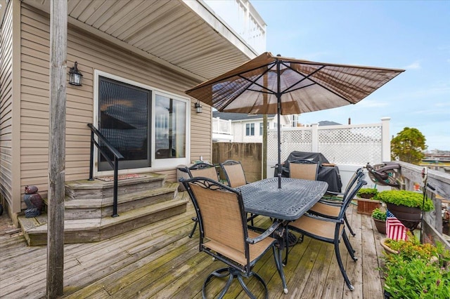991 W Park Ave, Long Beach, NY 11561 - deck with outdoor dining space and entry steps