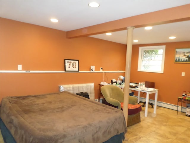 17 Johanna Ln, Monsey, NY 10952 - tiled bedroom featuring recessed lighting and beam ceiling