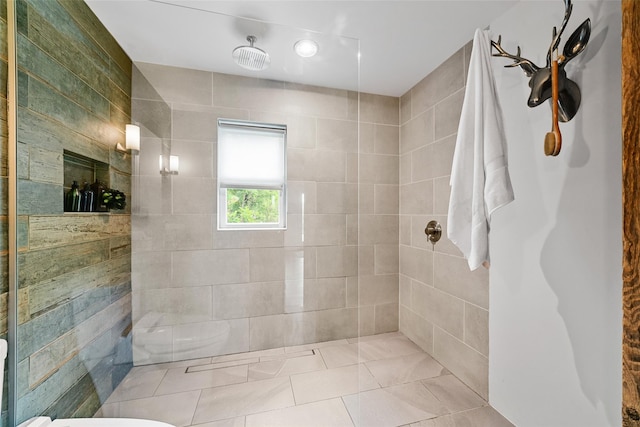 281 Hubert Rd, Jeffersonville, NY 12748 - full bath with a walk in shower, tile patterned flooring, and toilet