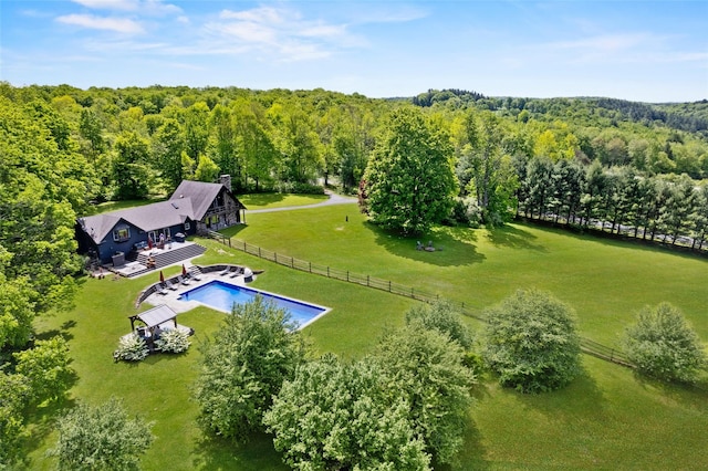 281 Hubert Rd, Jeffersonville, NY 12748 - view from above of property featuring a heavily wooded area and a pool