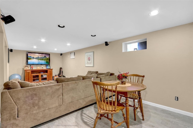 170 Little E Neck Rd S, Babylon, NY 11702 - dining space with light wood finished floors, recessed lighting, and baseboards