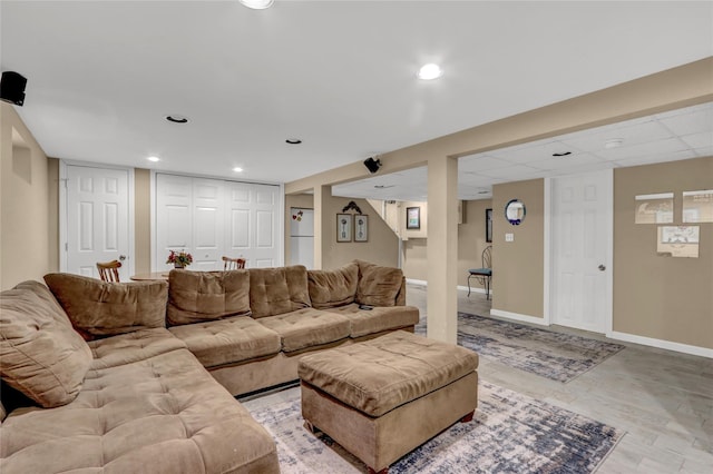 170 Little E Neck Rd S, Babylon, NY 11702 - living room with recessed lighting and baseboards