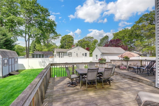 170 Little E Neck Rd S, Babylon, NY 11702 - wooden terrace with outdoor dining space