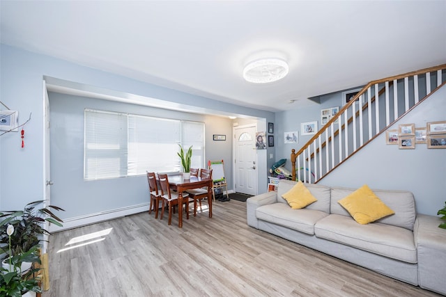 2226 124th St, College Point, NY 11356 - living room with wood finished floors and stairway