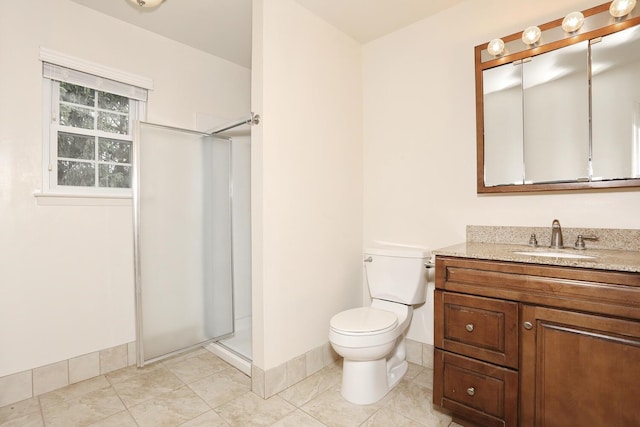 554 Kensico Ct, Suffern, NY 10901 - full bathroom featuring a shower stall, vanity, toilet, and baseboards