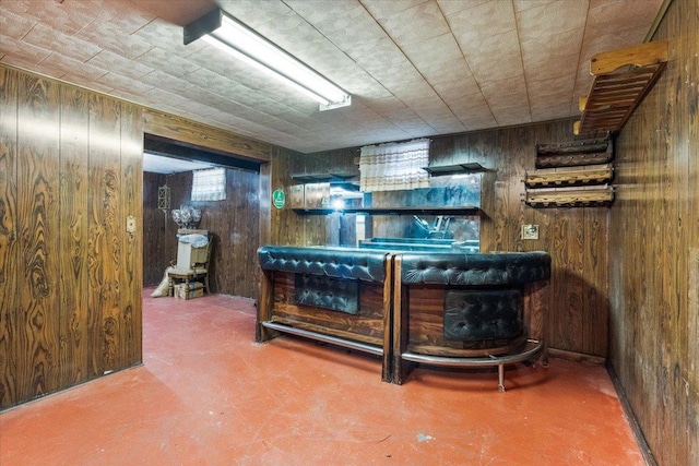 26-03 157th St, Flushing, NY 11354 - indoor dry bar with wooden walls and concrete floors
