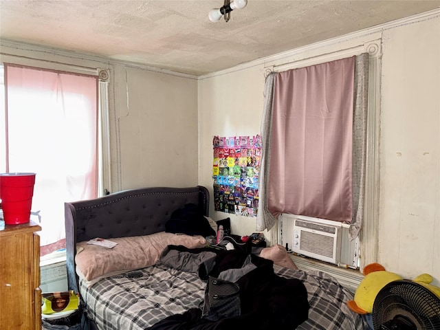 37 Liberty St, Newburgh, NY 12550 - bedroom featuring cooling unit and a textured ceiling