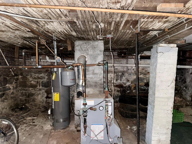 37 Liberty St, Newburgh, NY 12550 - utility room with water heater and a heating unit
