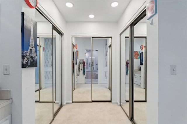 2 Greenwood Ct, Briarcliff Manor, NY 10510 - hallway with light carpet and recessed lighting