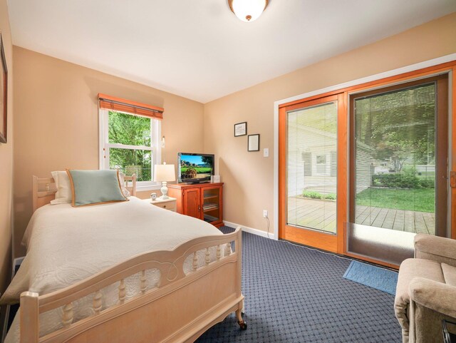 121 Bogert Ave, Pearl River, NY 10965 - bedroom with access to outside, carpet, and baseboards