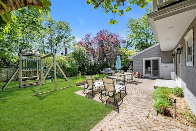 2 Driftwood Dr, Port Washington, NY 11050 - view of yard with a playground and a patio